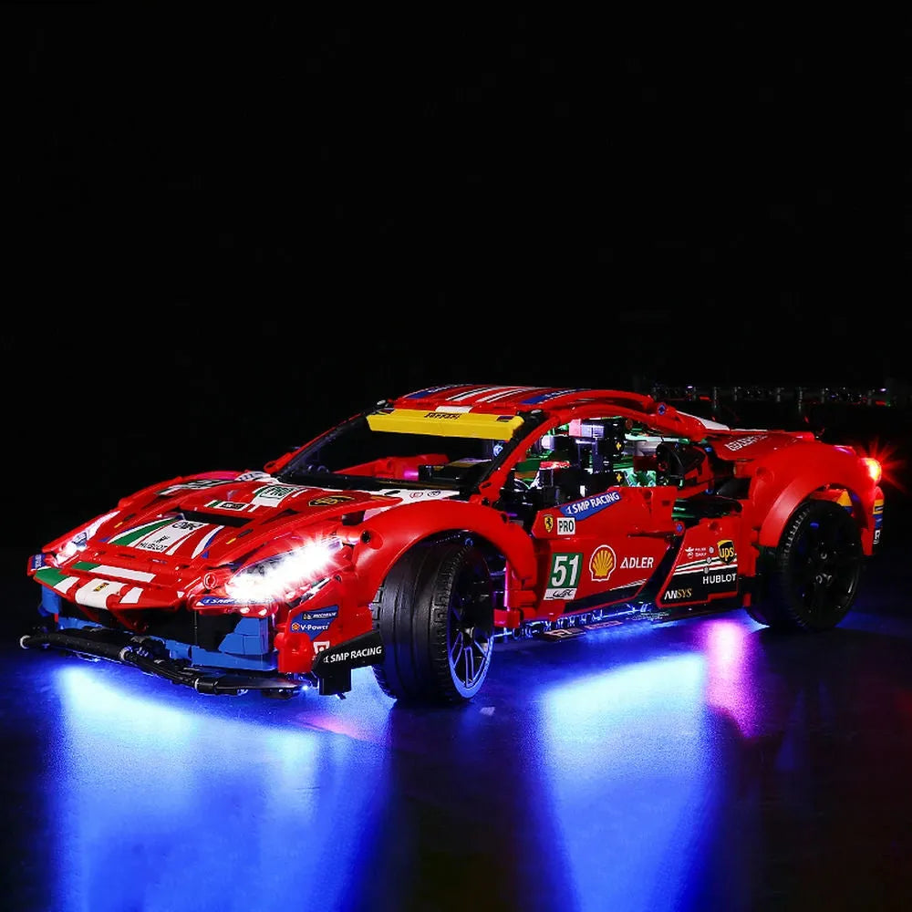 Led Cu Ferrari DIY LED Lighting Set for Ferrari 488 GTE Building Blocks