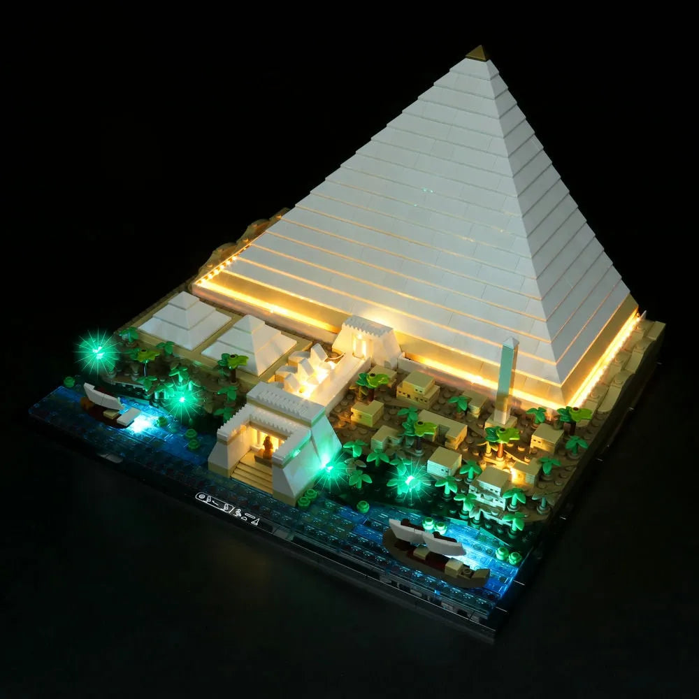 Lights Set DIY LED Lights Kit For Ideas 21058 The Great Pyramid Construction Set Toys - 5
