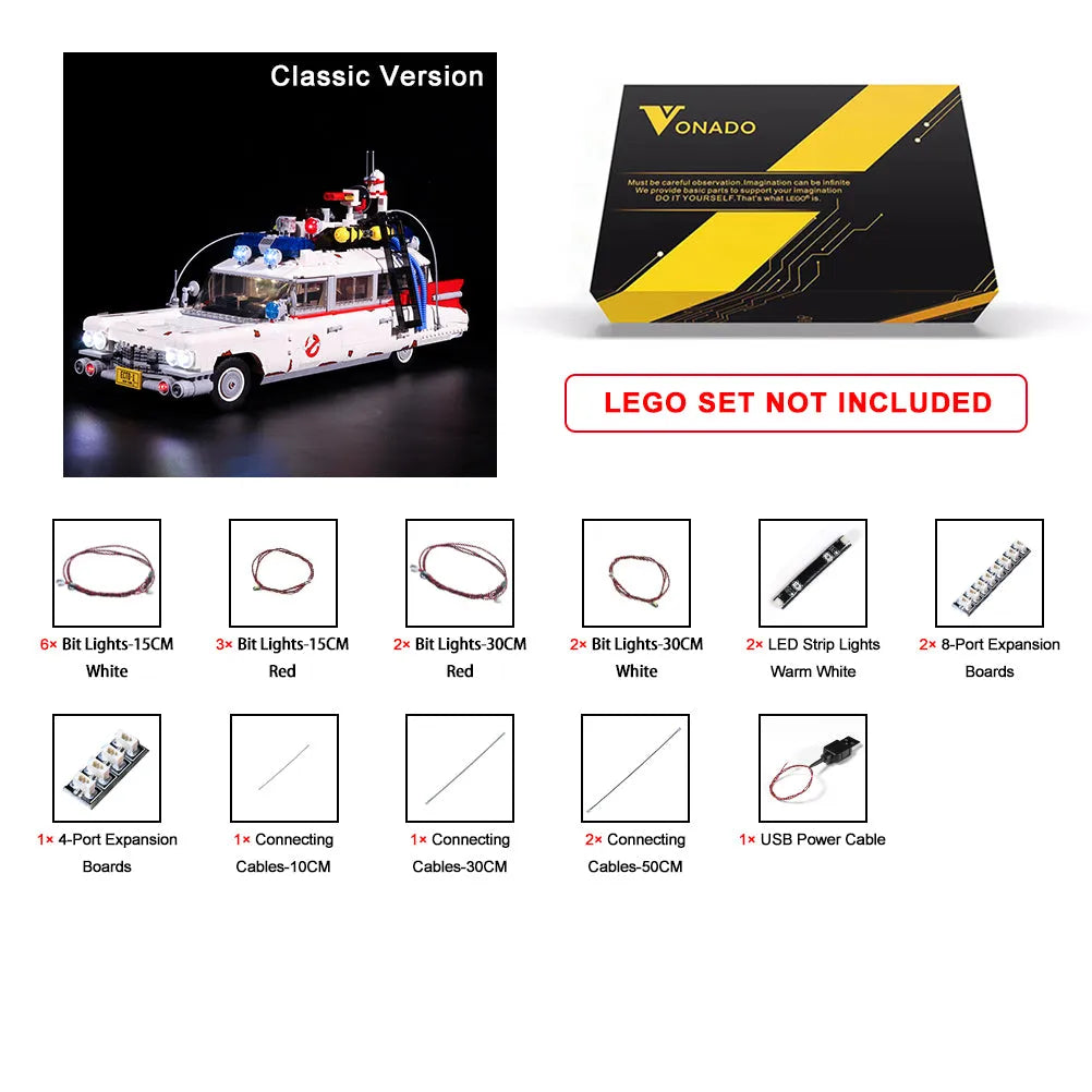 Lights Set DIY LED Lights Set For Creator 10274 Ghostbusters Ecto-1 Car Construction Set Toys - 12
