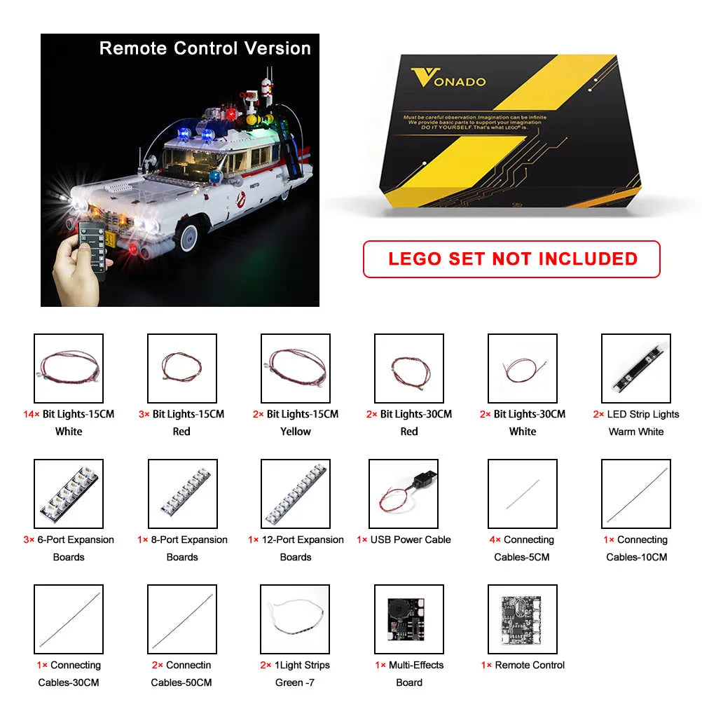 Lights Set DIY LED Lights Set For Creator 10274 Ghostbusters Ecto-1 Car Construction Set Toys - 13