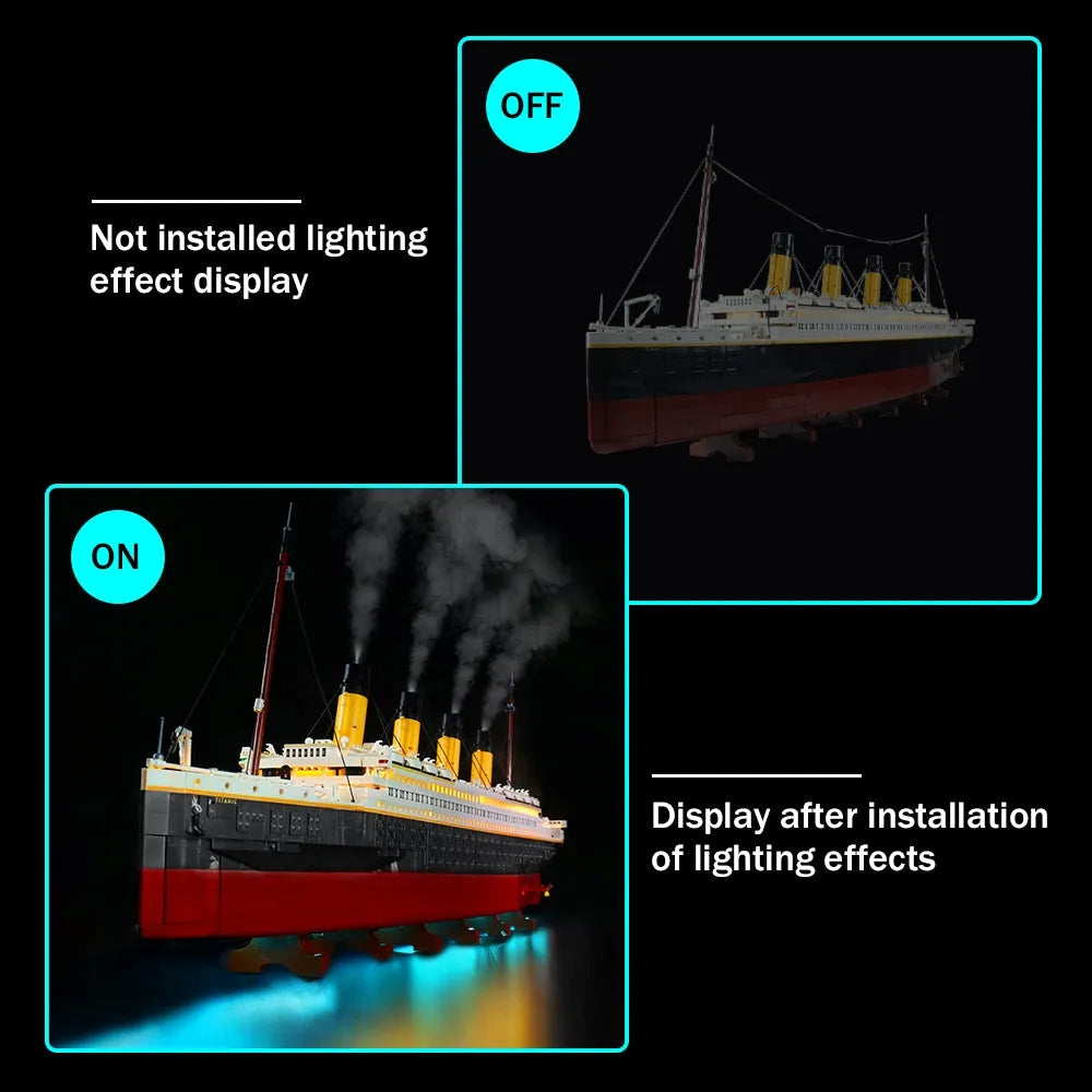 Lights Set DIY LED Lights Set For Creator 10294 Titanic Ship Construction Set Toys - 2