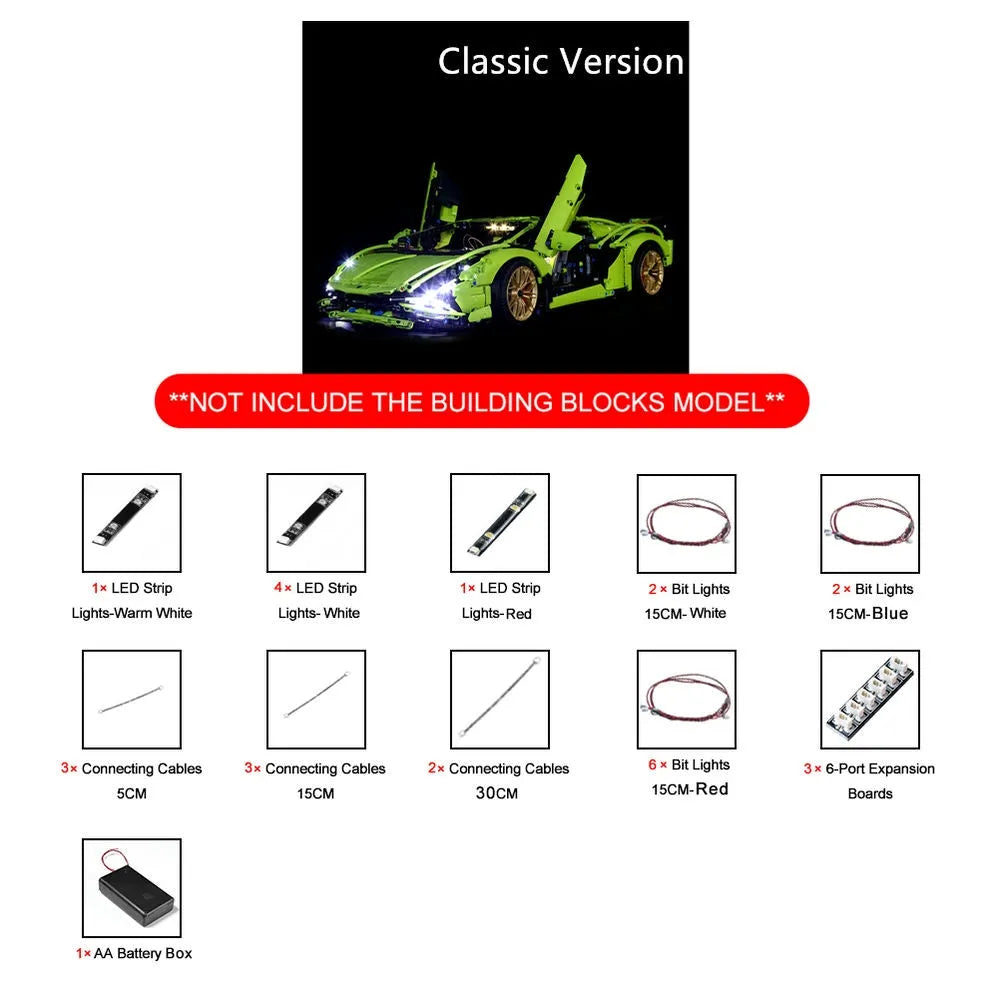 Lights Set LED Light For 42115 Lamborghini Sian FKP 37 - 16