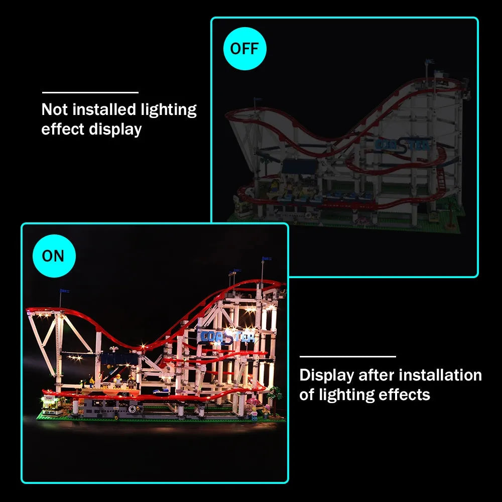 Led Loop Rollercpaster LED Light Kit for Building Blocks Roller Coaster Model