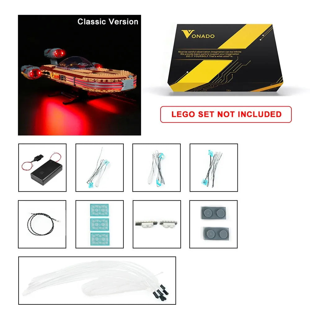 Lights Set LED Light Kit For Star Wars 75341 Landspeeder Construction Set Toys - 8