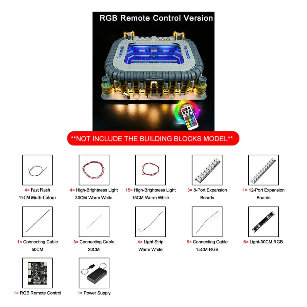 Lights Set LED Light Set For 10299 Real Madrid Santiago Bernabeu Construction Set Toys - 9