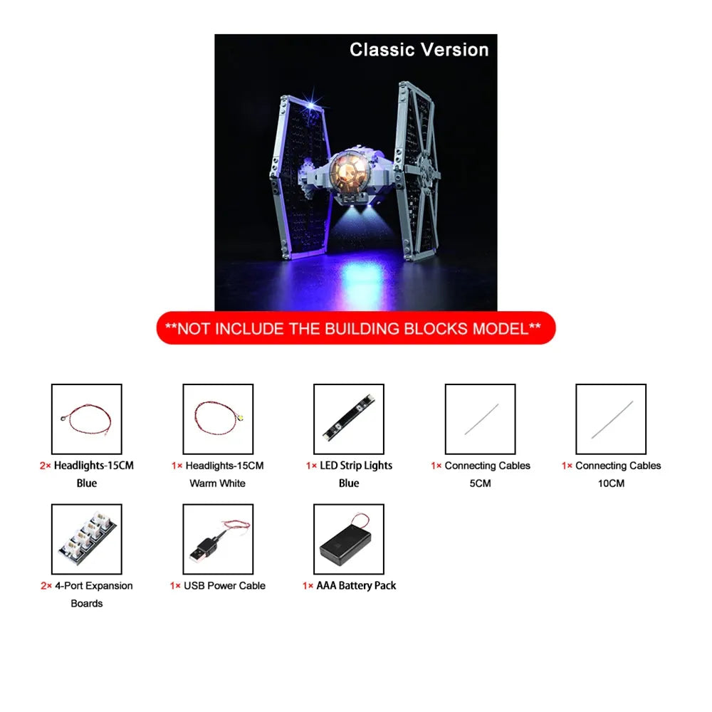 Lights Set LED Light Set For Star Wars 75300 Imperial TIE Fighter Construction Set Toys - 8