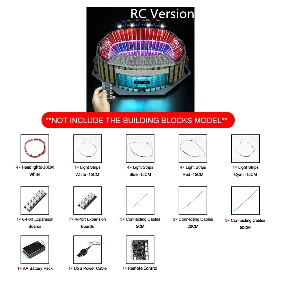 Lights Set LED Lighting Set For 10284 Camp Nou FC Barcelona Construction Set Toys - 9