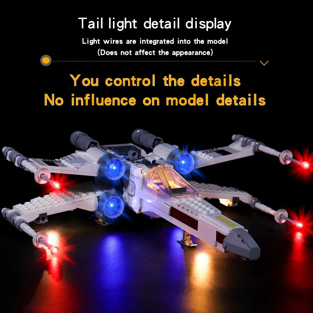 Lights Set LED Lights For Star Wars 75301 Luke Skywalker X-Wing Fighter Construction Set Toys - 10