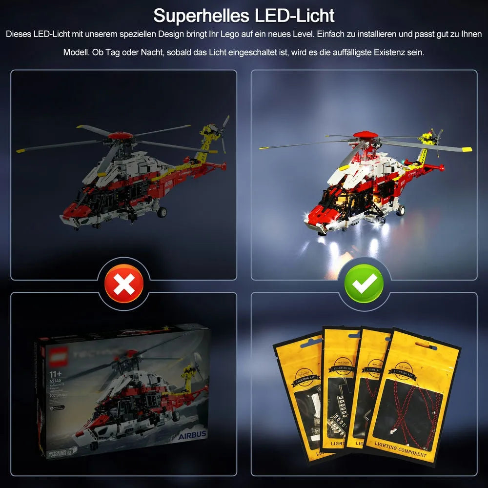 Lights Set LED Lights Set For 42145 The Rescue Helicopter Construction Set Toys - 2