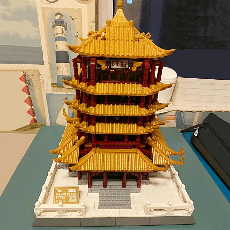 Building Blocks Architecture China Yellow Crane Tower Bricks Toys 6214 - 4