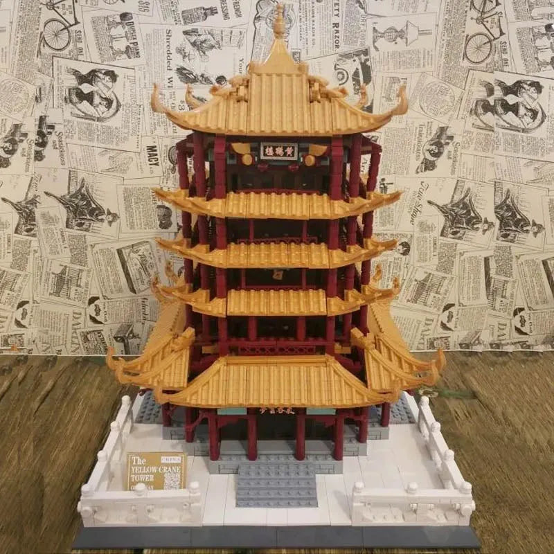 Building Blocks Architecture China Yellow Crane Tower Bricks Toys 6214 - 9