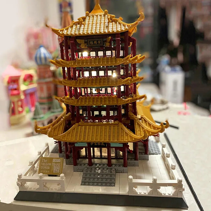 Building Blocks Architecture China Yellow Crane Tower Bricks Toys 6214 - 4