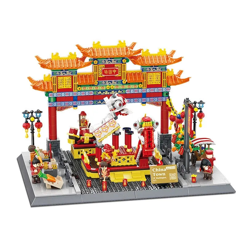 Building Blocks Architecture Expert Famous China Town Street View Bricks Toy - 1