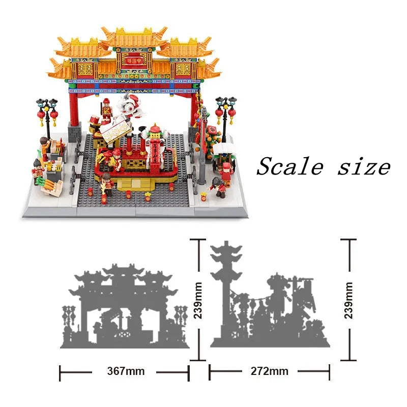 Building Blocks Architecture Expert Famous China Town Street View Bricks Toy - 5