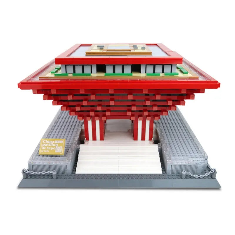 Building Blocks Architecture Famous China Pavilion At Expo Bricks Toy 7210 Construction Set Toys - 6