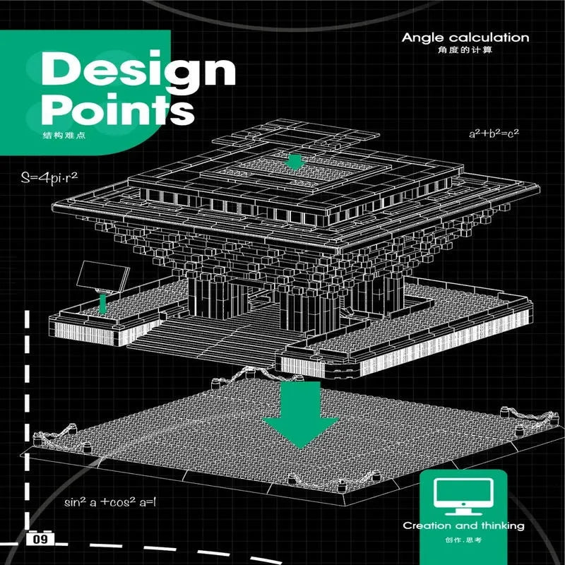 Building Blocks Architecture Famous China Pavilion At Expo Bricks Toy 7210 - 11