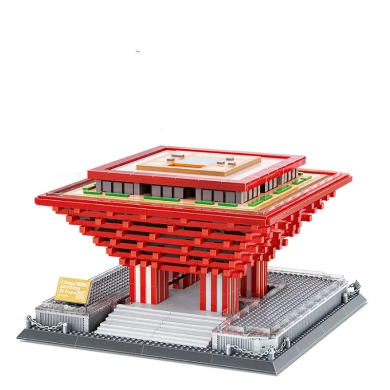 Building Blocks Architecture Famous China Pavilion At Expo Bricks Toy 7210 - 2