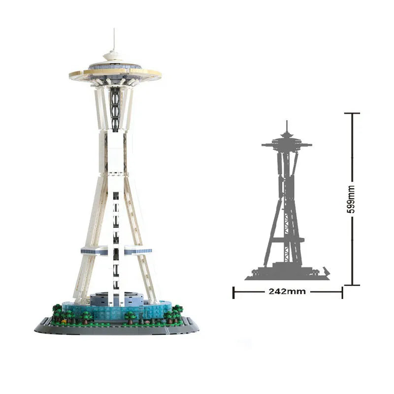 Building Blocks Architecture MOC 5238 Seattle Space Needle Bricks Toy - 3