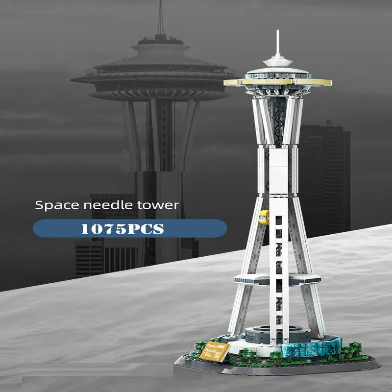 Building Blocks Architecture MOC 5238 Seattle Space Needle Bricks Toy - 2