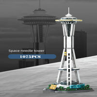 Thumbnail for Building Blocks Architecture MOC 5238 Seattle Space Needle Bricks Toy - 2