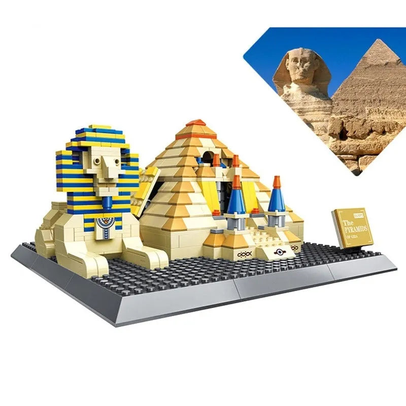 Building Blocks Architecture MOC Egypt Pyramid Sphinx Bricks Kids Toys - 3