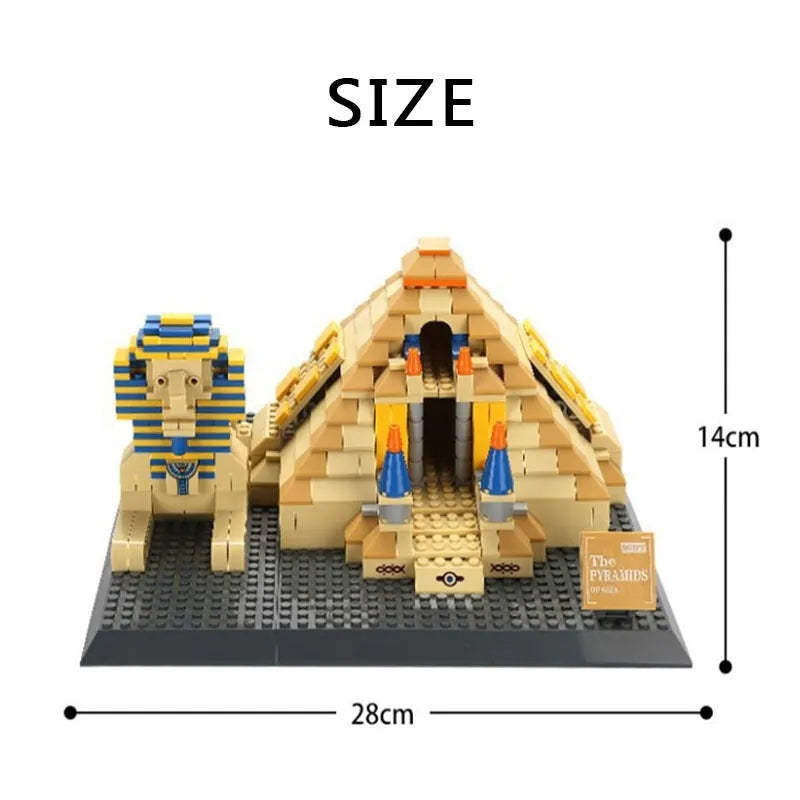 Building Blocks Architecture MOC Egypt Pyramid Sphinx Bricks Kids Toys - 4