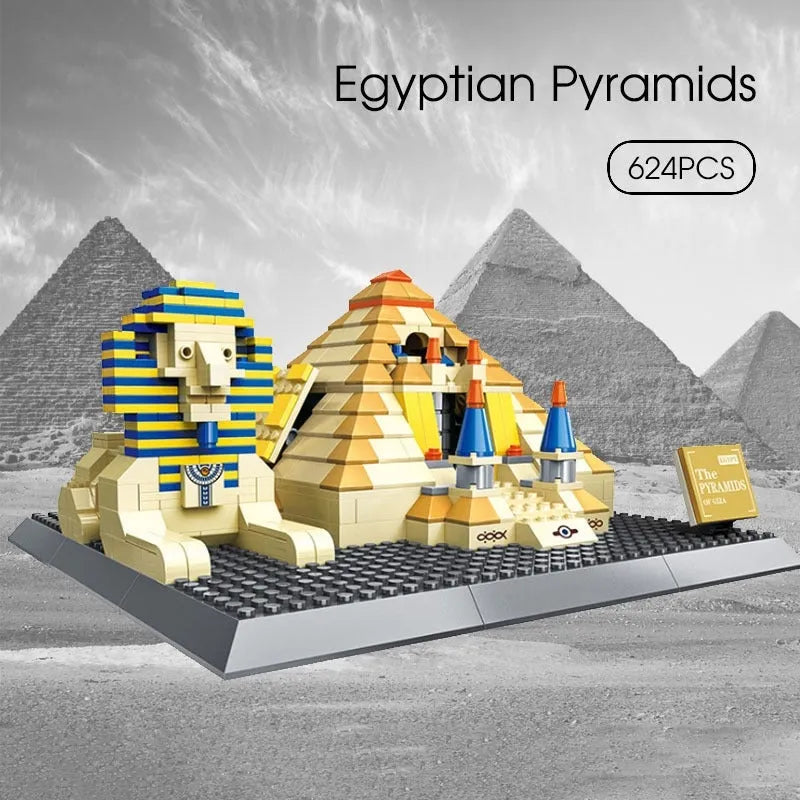 Building Blocks Architecture MOC Egypt Pyramid Sphinx Bricks Kids Toys - 2