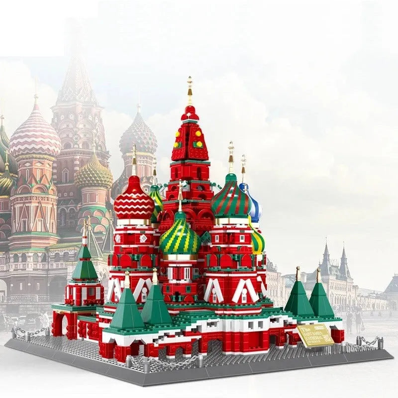 Building Blocks Architecture MOC Famous Saint Basil’s Cathedral Bricks Toys - 3