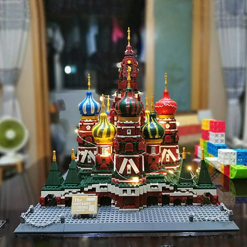 Building Blocks Architecture MOC Famous Saint Basil’s Cathedral Bricks Toys - 5