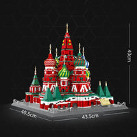 Thumbnail for Building Blocks Architecture MOC Famous Saint Basil’s Cathedral Bricks Toys - 6