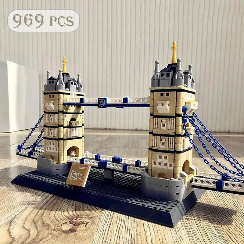 Building Blocks Architecture MOC London Tower Bridge Bricks Toy - 7