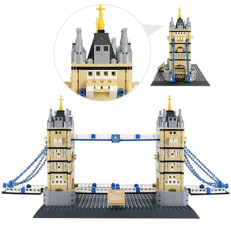 Building Blocks Architecture MOC London Tower Bridge Bricks Toy Construction Set Toys - 2