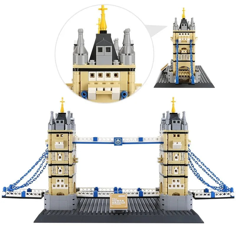 Building Blocks Architecture MOC London Tower Bridge Bricks Toy - 2