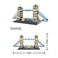 Thumbnail for Building Blocks Architecture MOC London Tower Bridge Bricks Toy Construction Set Toys - 4