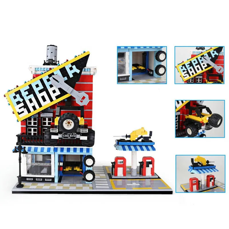 Building Blocks Creator Expert MOC Car Service Center Bricks Toy - 2