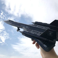 Thumbnail for Building Blocks Military MOC SR - 71 Blackbird Aircraft Bricks Toys 14186 - 3