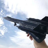 Thumbnail for Building Blocks Military MOC SR-71 Blackbird Aircraft Bricks Toys 14186 - 3