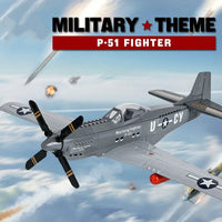 Thumbnail for Building Blocks Military WW2 Aircraft P - 51 Mustang Fighter Bricks Toy - 2