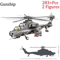 Thumbnail for Building Blocks Military WZ10 Gunship Helicopter Bricks Kids Toys - 4