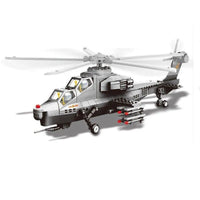 Thumbnail for Building Blocks Military WZ10 Gunship Helicopter Bricks Kids Toys - 2