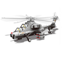 Thumbnail for Building Blocks Military WZ10 Gunship Helicopter Bricks Kids Toys - 1