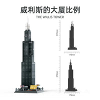 Thumbnail for Building Blocks MOC 5228 Architecture Chicago Willis Tower Bricks Toy - 9