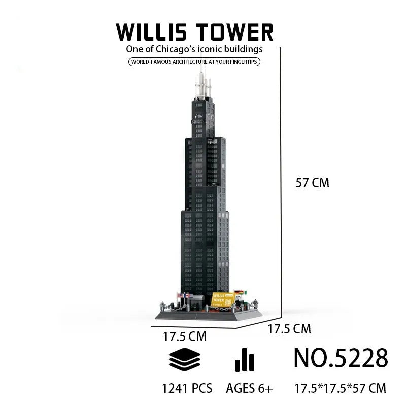 Building Blocks MOC 5228 Architecture Chicago Willis Tower Bricks Toy - 4