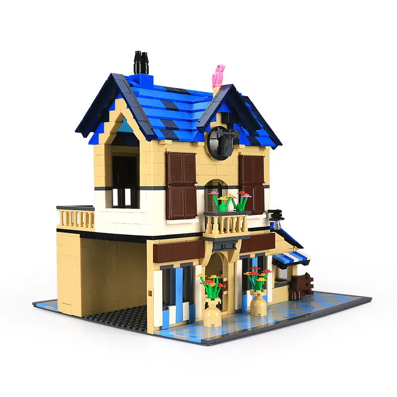Building Blocks MOC 5311 Architecture French Country Lodge Bricks Toy - 2