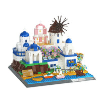 Thumbnail for Building Blocks MOC 6230 Architecture Santorini Island Modern Villa Bricks Toys - 1