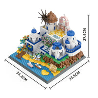 Thumbnail for Building Blocks MOC 6230 Architecture Santorini Island Modern Villa Bricks Toys - 11