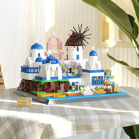 Thumbnail for Building Blocks MOC 6230 Architecture Santorini Island Modern Villa Bricks Toys - 5