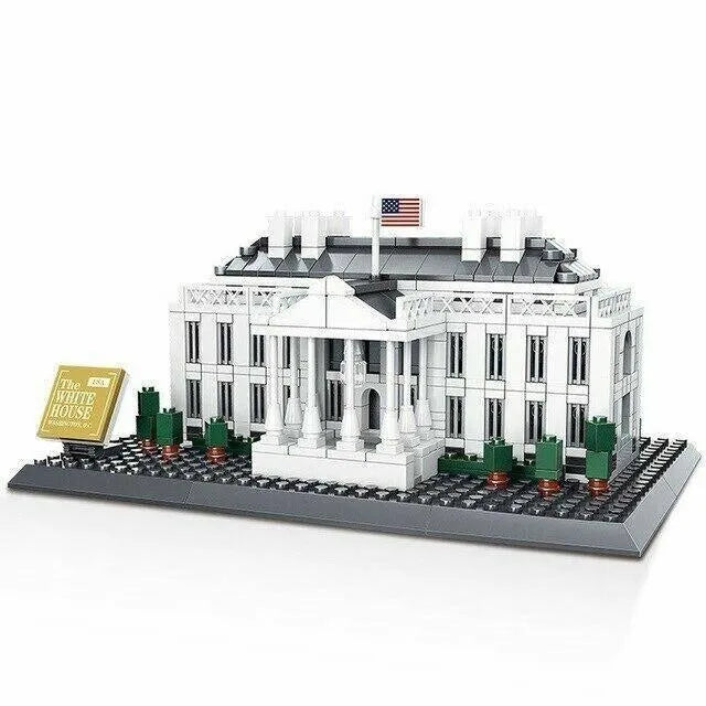 Building Blocks MOC Architecture 7018 White House Bricks Skyline Kids Toys - 4