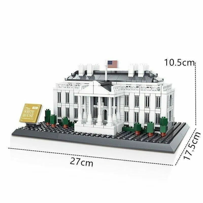 Building Blocks MOC Architecture 7018 White House Bricks Skyline Kids Toys - 5