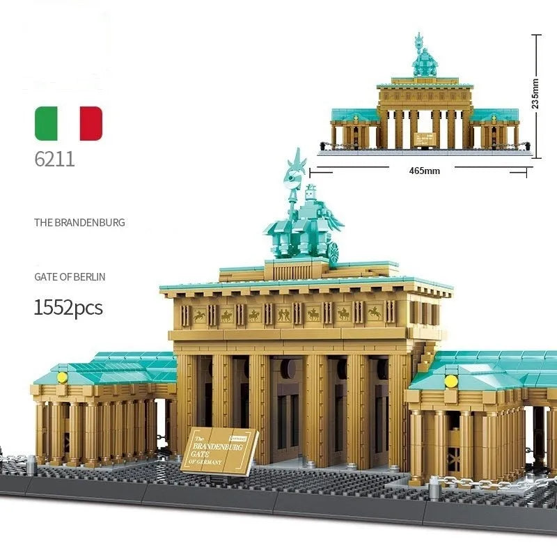 Building Blocks MOC Architecture Berlin Brandenburg Gate Bricks Toy Construction Set Toys - 10